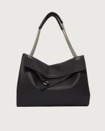 Orciani - Borsa Venus Soft Midi a spalla in pelle martellata nero