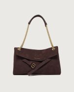 Orciani - Borsa Venus Nabucco Small a spalla in pelle nabuk burgundy
