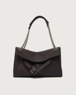 Orciani - Borsa Venus Soft Small a spalla in pelle martellata t. moro