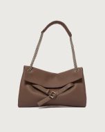 Orciani - Borsa Venus Soft Small a spalla in pelle martellata visone