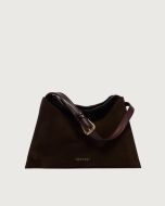 Orciani 26s-b02231--_peo-tmo Borsa Trinity Peach Oro Midi a spalla in suede e cuoio t. moro