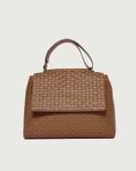 Orciani BT2006 Borsa Sveva Nappa Woven Media a spalla in pelle intrecciata amber
