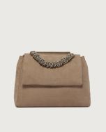 Orciani - Borsa Sveva Twilight Midi a spalla in nabuk stampa cocco biscotto