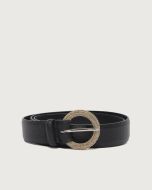 Orciani - Cintura Icon Micro Chain Soft in pelle nero