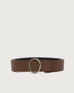 Orciani - Cintura reversibile Soft Double in pelle 3,5 cm cocoa nero