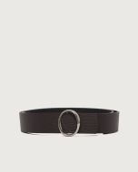 Orciani - Cintura reversibile Soft Double in pelle 3,5 cm testa di moro nero