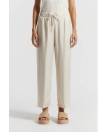 Peserico Easy - Pantalone in diagonale di viscosa ivory