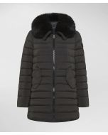 Peuterey PED401701190986808 ITOKA ML FUR Piumino lungo con pelliccia in tono colore corvo