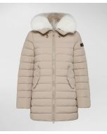Peuterey - Piumino lungo con pelliccia in tono colore ITOKA ML FUR sesamo