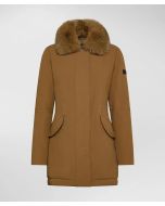 Peuterey - Giacca slim con pelliccia DESMOT KL FUR nocciola