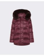 Peuterey - Puffer jacket con bordo in pelliccia TAKAN MQN 04 FUR rosso prugna
