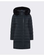 Peuterey - Piumino lungo con collo alto e pelliccia SERIOLA ML 06 FUR blu grafite