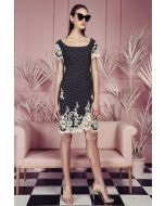 Abito nero pois bianchi con pizzo primavera estate 2019 Clips More