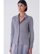 Amina Rubinacci - Giacca in misto lana e cashmere con paillettes TECLA nebbia argento