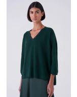 Amina Rubinacci - Pull lana cashmere con inserto paillettes TILLY malachite