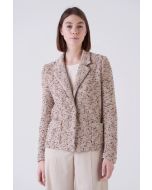 Amina Rubinacci - Giacca in misto tweed multicolor di velluto TRIESTE cognac