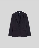 Aspesi - Blazer in tela di misto lana blu navy
