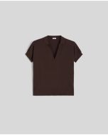 Aspesi - Maglia in cotone con scollo a V marrone