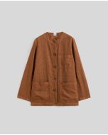 Aspesi - Camicia in lino fiammato compatto terra