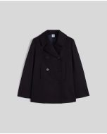 Aspesi - Cappotto corto in alpaca e lana vergine navy