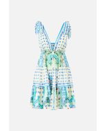 Camilla - Abito corto a balze con lacci sulle spalle Midsummer mosaics