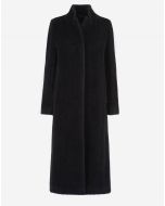 Cinzia Rocca - Maxi cappotto nero in lana e alpaca con collo a rever rovesciato