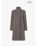 Cinzia Rocca - Cappotto svasato in lana e alpaca taupe scuro