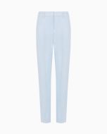 Emporio Armani 0NP08T02013U9309 Pantaloni con passanti e nervatura in cady crepe azzurro