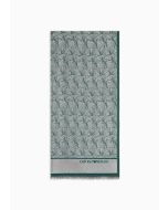 Emporio Armani - Stola con fantasia jacquard gingko all over verde