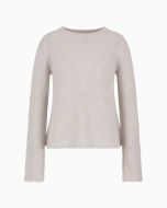 Emporio Armani - Maglione seamless in alpaca motivo check beige