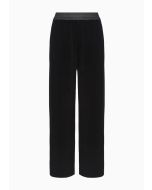 Emporio Armani - Pantaloni palazzo in ciniglia nero