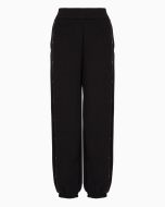 Emporio Armani - Pantaloni jogger in double jersey con tape logo aquila nero