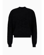 Emporio Armani - Maglione bicolore con motivo aquile jacquard all over ASV nero logo