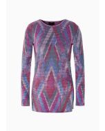 Emporio Armani - Maglione con spacchetti in maglia jacquard multicolor