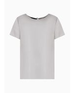 Emporio Armani - Blusa in raso di seta grigio