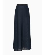Emporio Armani - Gonna lunga con motivo rettangoli all over blu notte