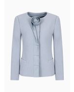 Emporio Armani - Giacca in tessuto tecnico stretch con nervature e dettaglio rosa in satin azzurro