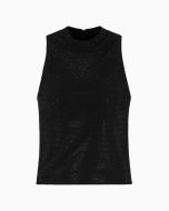 Emporio Armani - Top in jersey interlock con micro borchie all over nero