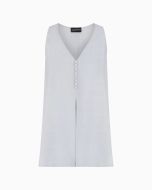 Emporio Armani - Top con scollo a V in viscosa armaturata azzurro