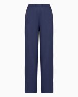 Emporio Armani - Pantaloni a vita elastica in viscosa armaturata blu navy