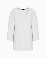 Emporio Armani - Blusa in tecno cady con laser cut grigio