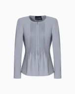 Emporio Armani EW000850AF12514U8047 Giacca in tessuto armaturato fluido con plissé grigio