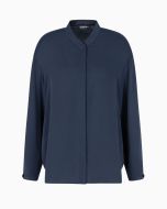 Emporio Armani - Camicia in creponne blu navy
