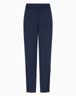 Emporio Armani EW000864AF12521UB081 Pantaloni con dettaglio bottoni sul fondo gamba in creponne blu navy