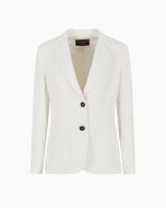 Emporio Armani - Blazer monopetto in tessuto triacetato icon bianco