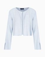 Emporio Armani - Blusa in viscosa armaturata azzurro