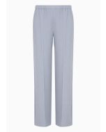 Emporio Armani - Pantaloni a vita elastica in tessuto tecnico stretch con nervature azzurro