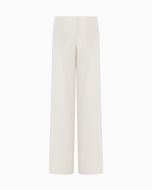 Emporio Armani - Pantaloni palazzo in tessuto triacetato icon bianco