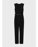 Emporio Armani H3ND2A2NWAZ10999 Tuta con profondo scollo a V in tecno cady nero