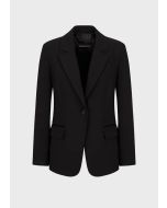 Emporio Armani - Blazer monopetto con tape in satin nero